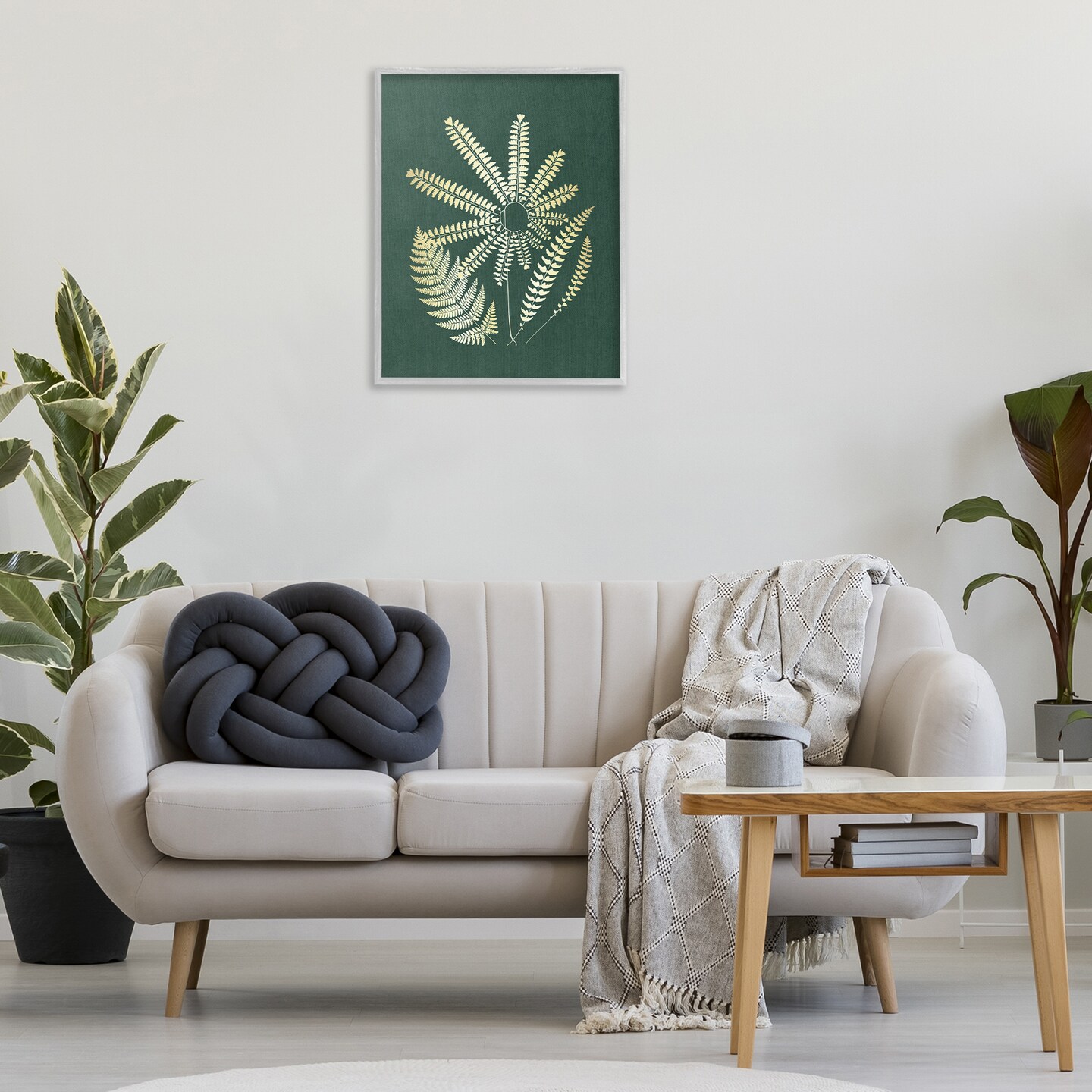 Stupell Industries Fern Sprigs Flower Shape Framed Giclee Wall Art Design by JJ Design House LLC