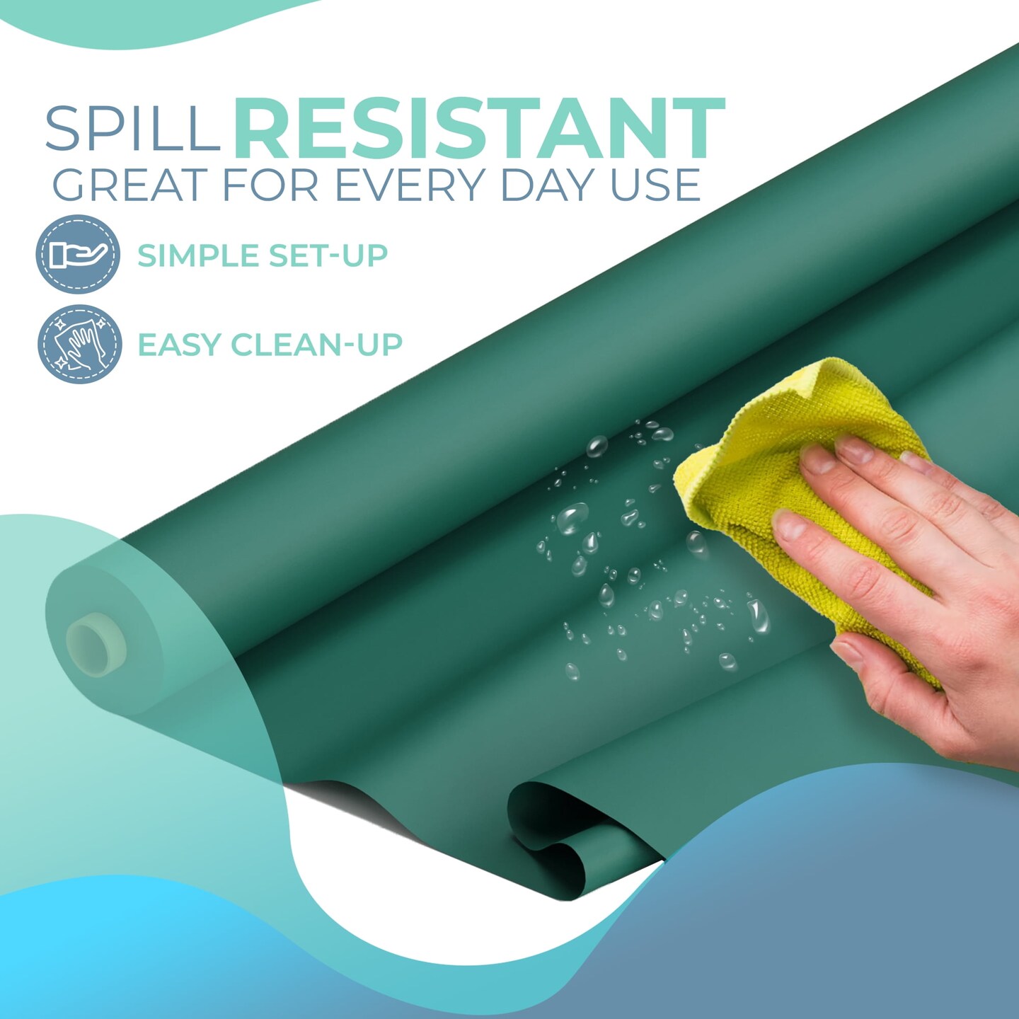 Exquisite Plastic Table Cover Roll – 40" x 100' Disposable Tablecloth Roll – Premium Thick 0.5 MIL Plastic Banquet Roll – Party Table Cover Roll for Events & Catering