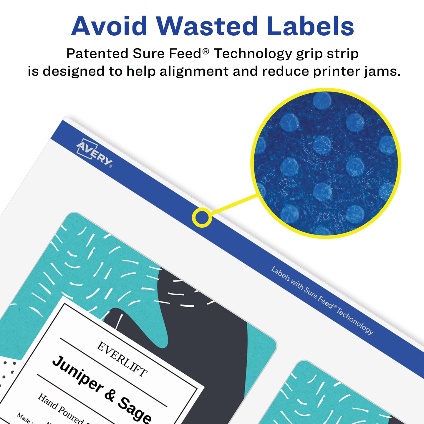 Avery Glossy Clear Rectangle Labels with Sure Feed, 4&#x22; x 3&#x22;