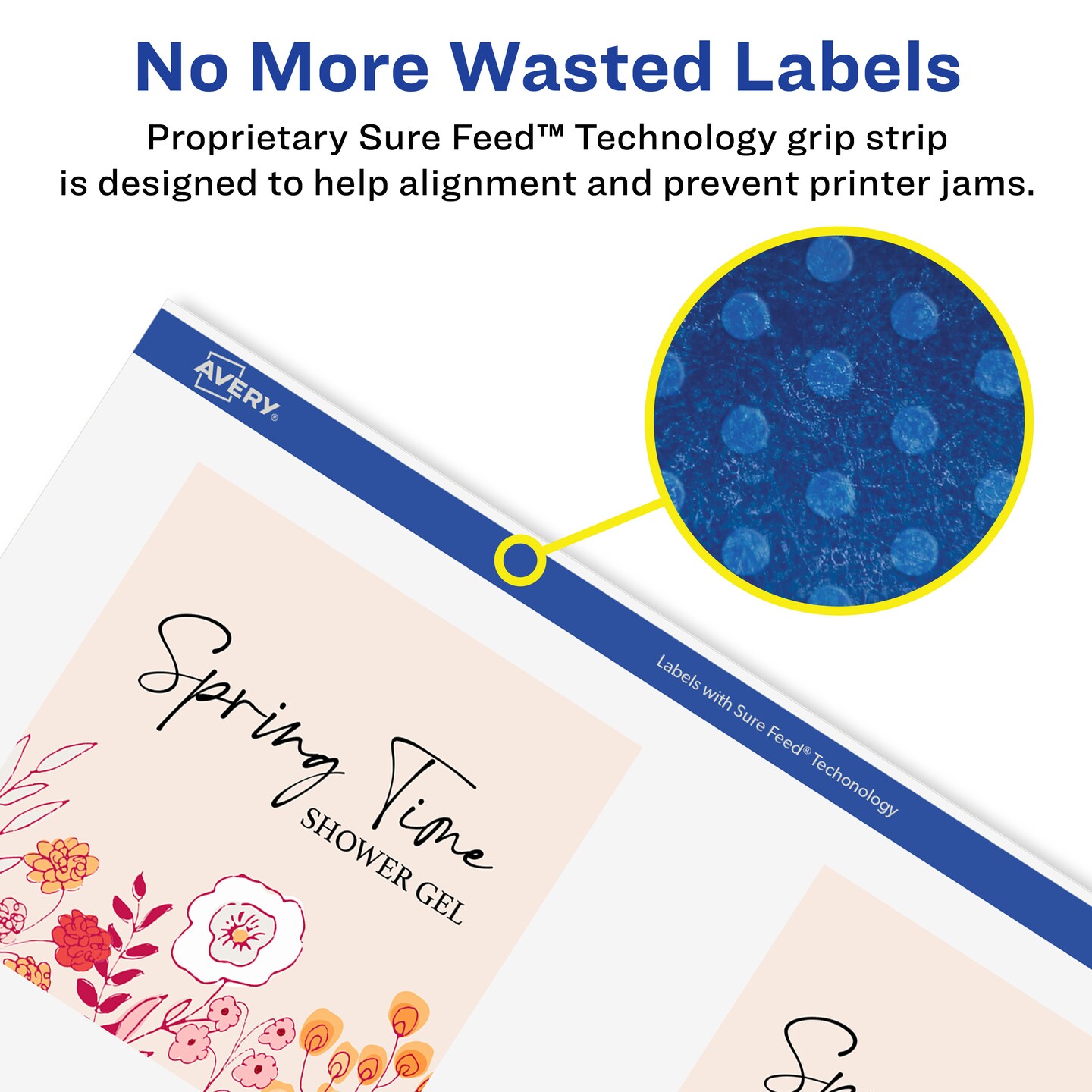 Avery Durable Waterproof Square Labels with Sure Feed, 2.75&#x22; x 2.75&#x22;