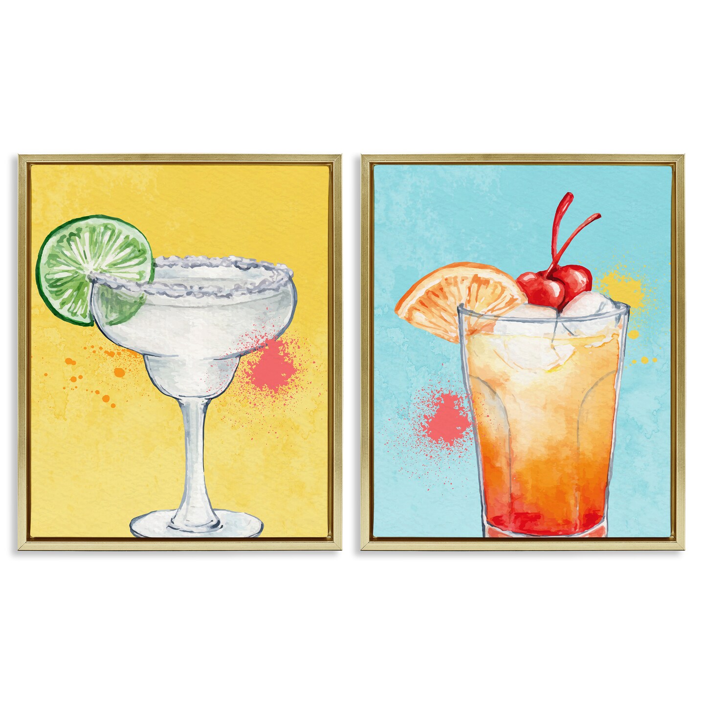 Cocktail Splash Frame Stupell Industries Cocktails with Modern Splash 2pc Floating Frame Set ...
