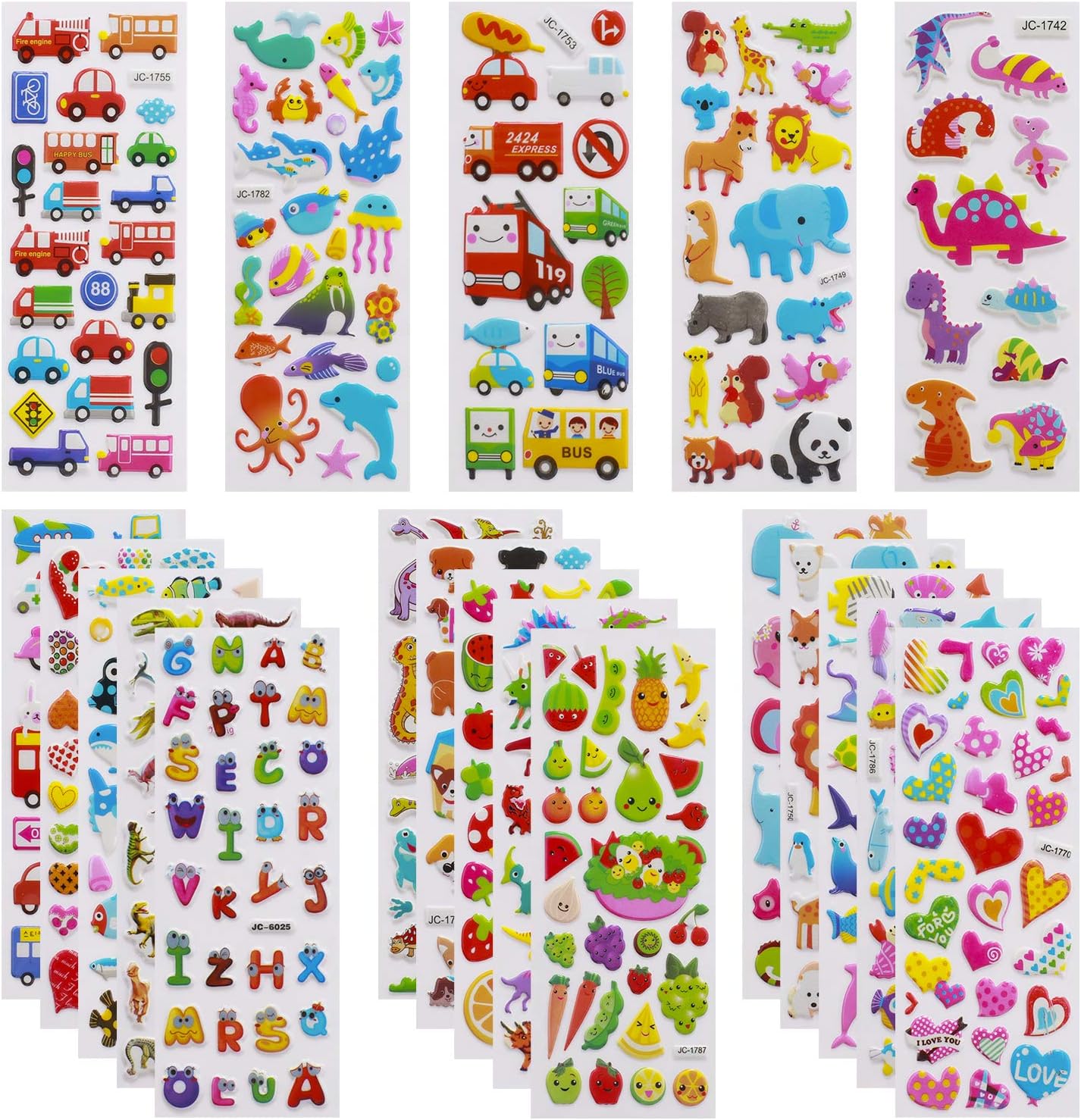3D Stickers for Kids Toddlers 550+ Vivid Puffy Kids Stickers