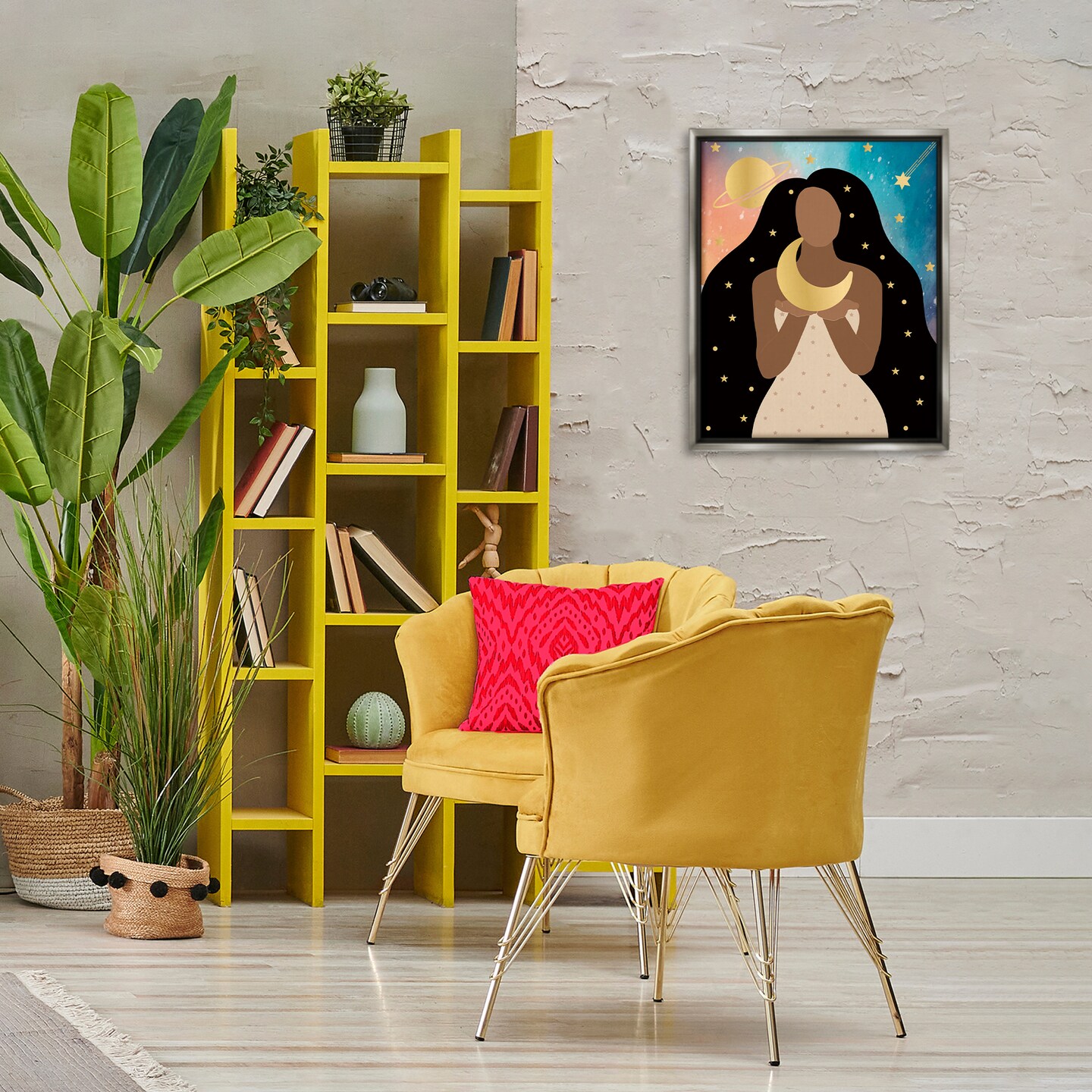 Stupell Industries Woman Holding the Moon Floating Frame By Daniela Santiago