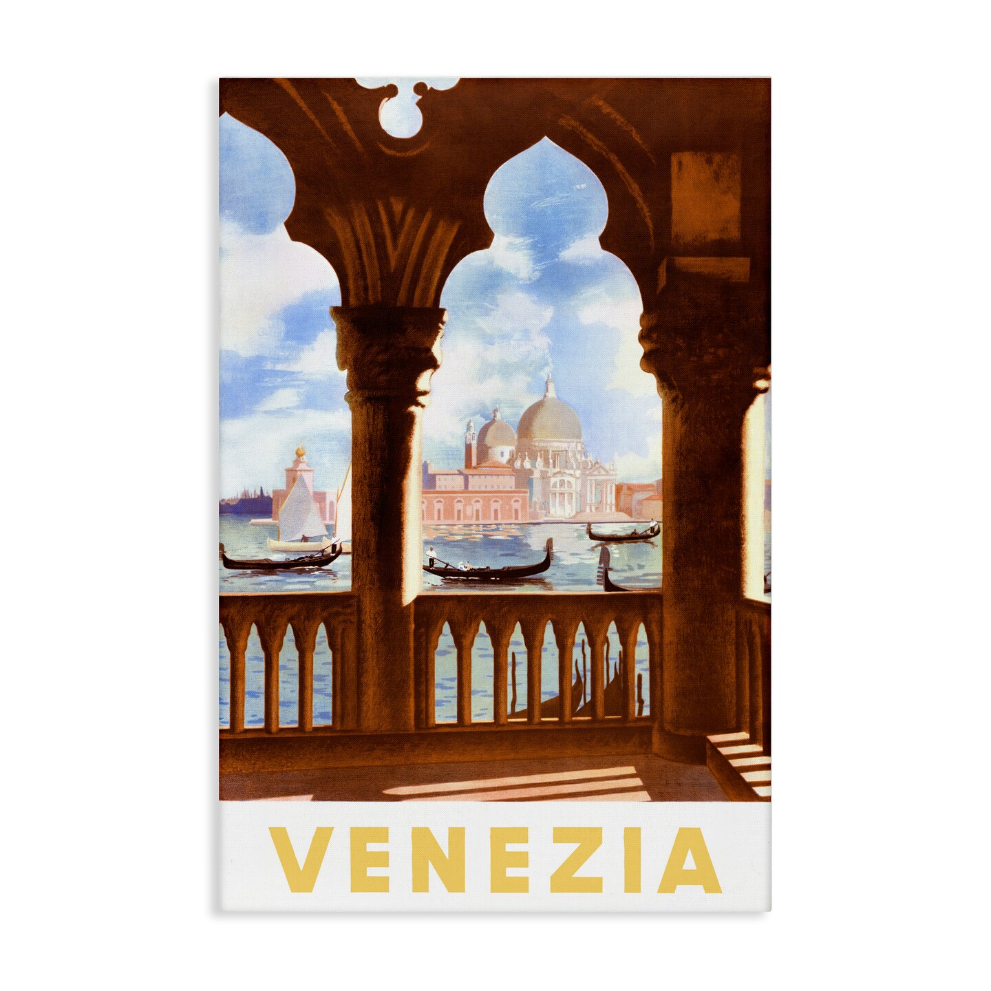 Stupell Industries Venezia Architecture with Boats View Canvas By PIDDIX