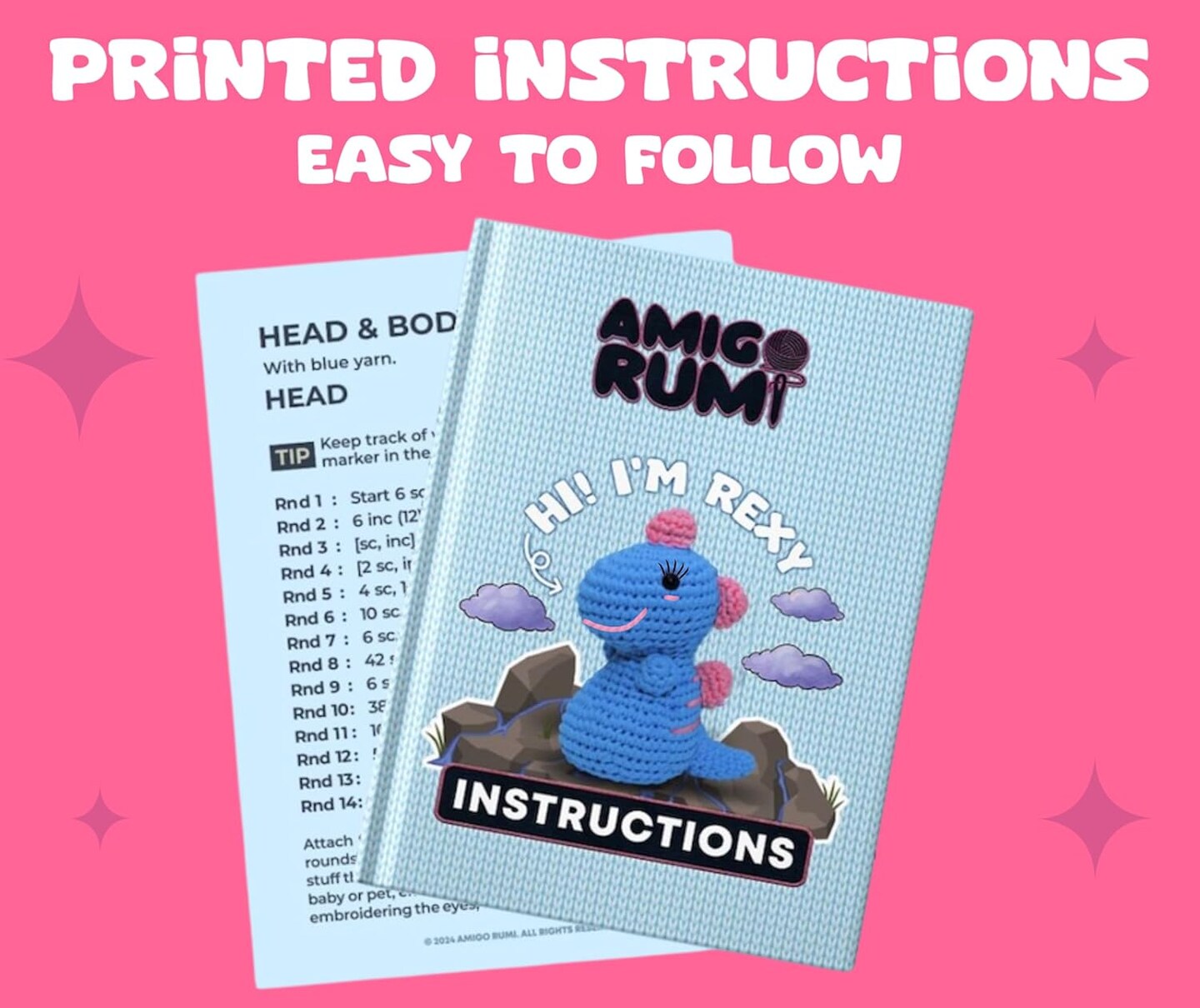 Cute Dinosaur Beginners Crochet Kit
