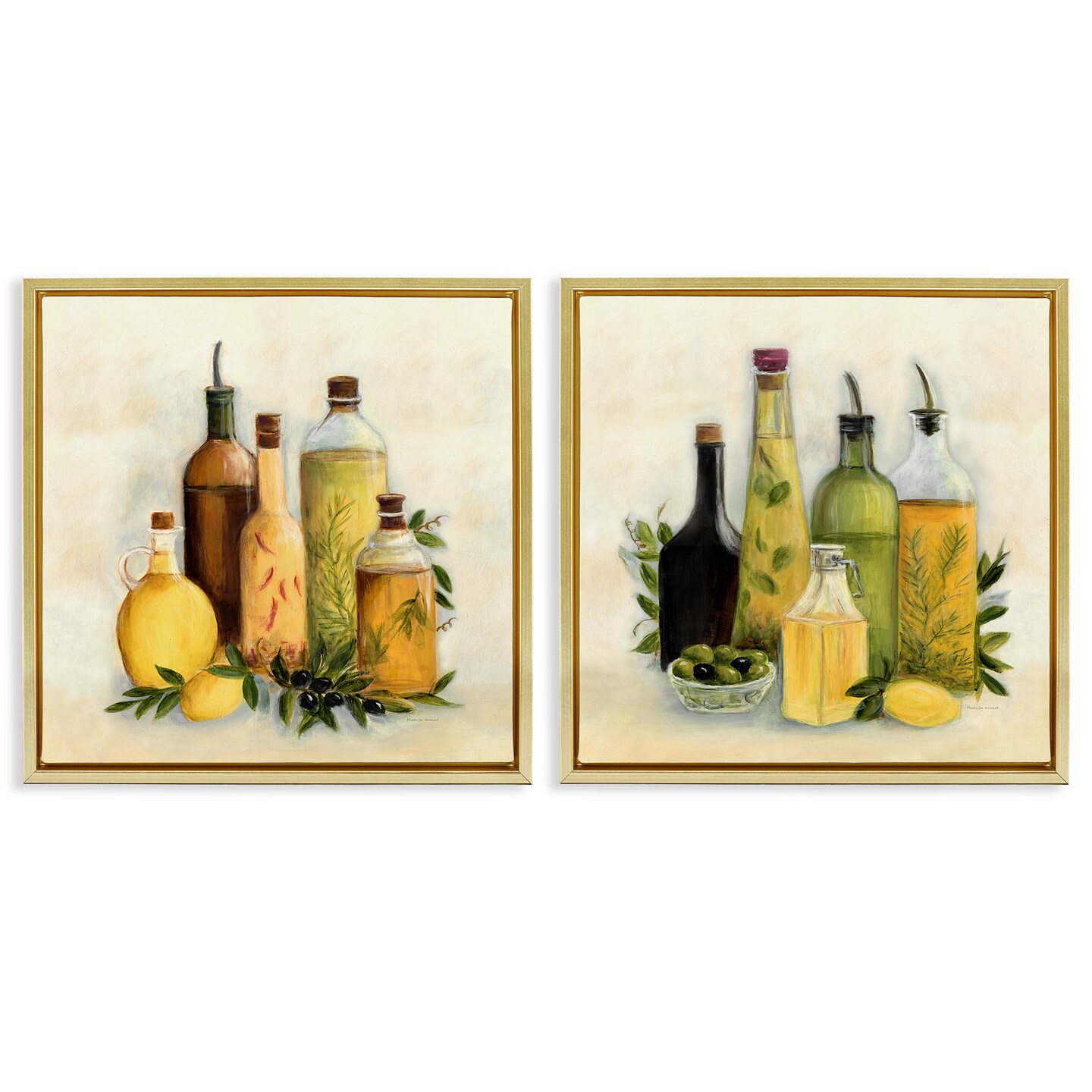 Stupell Industries Italian Kitchen Cooking Oils 2pc Floating Frame Set By Marilyn Dunlap