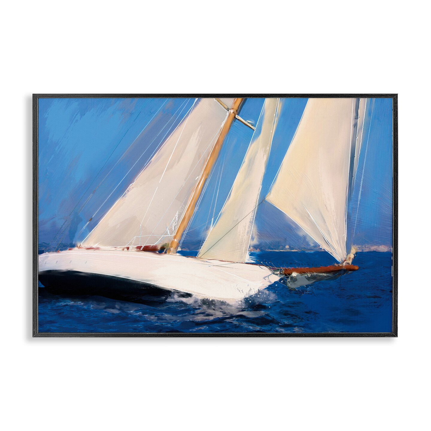 Stupell Industries Abstract Sailboats in Wind Framed Giclee By