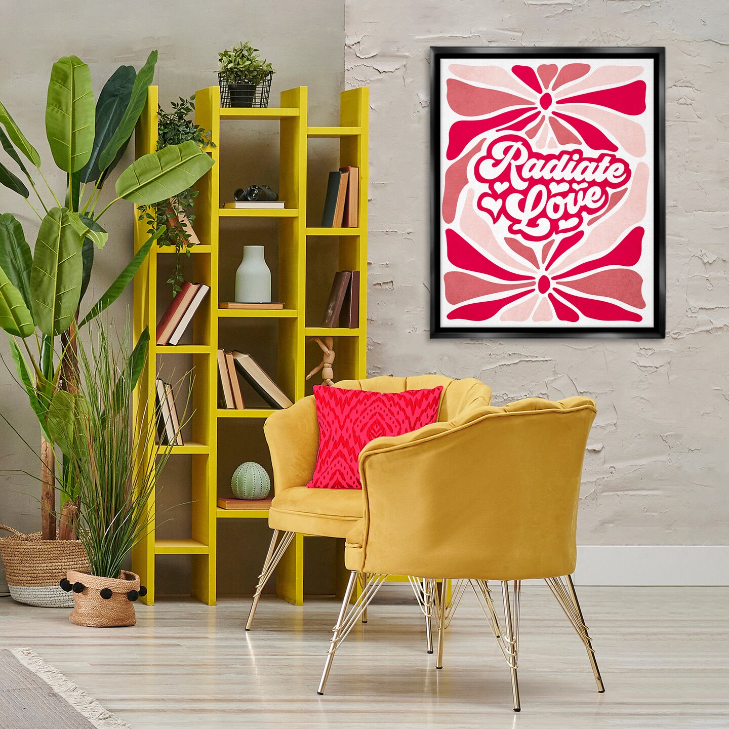 Stupell Industries Radiate Love Groovy Pattern Floating Frame By Ziwei Li