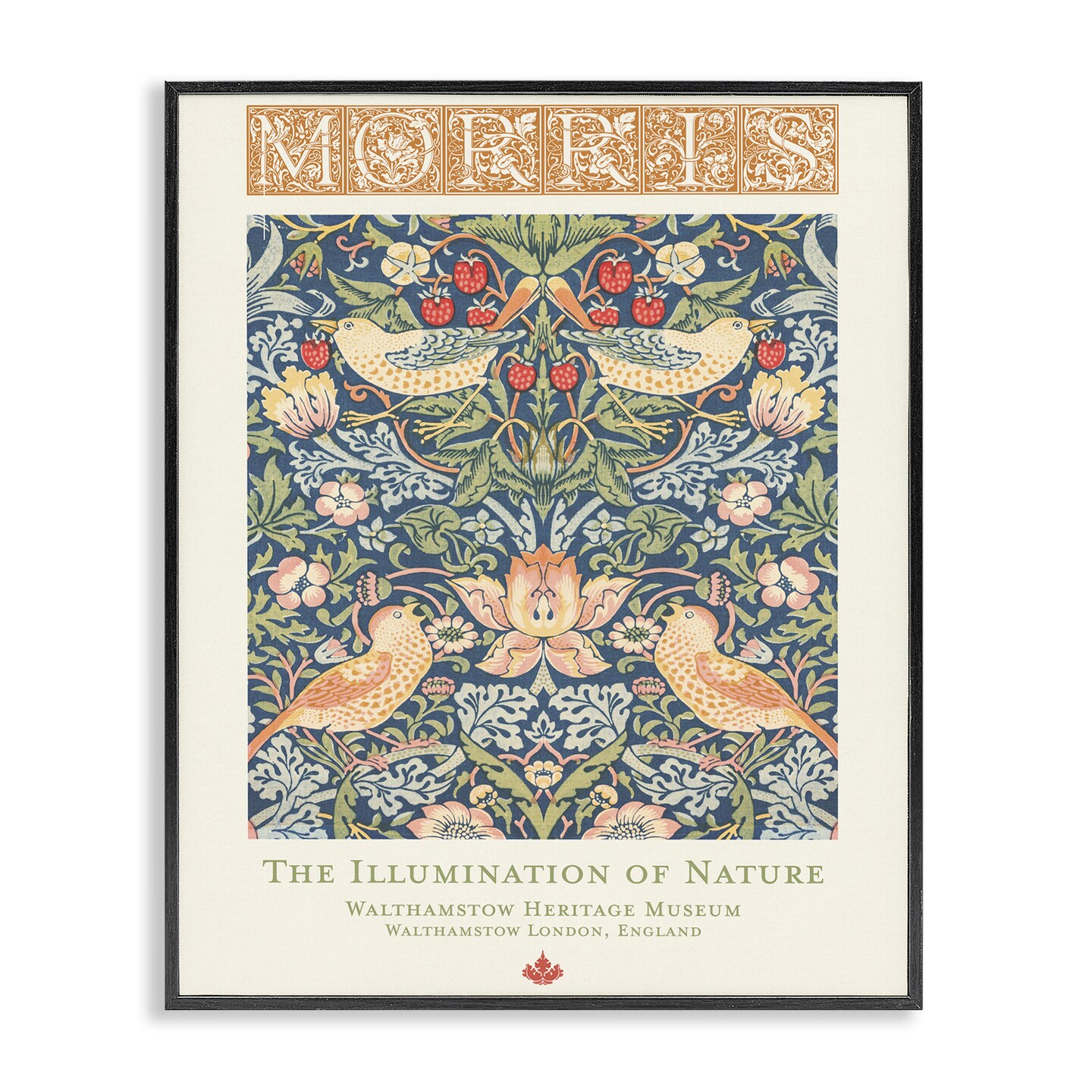 Stupell Industries Charming William Morris Pattern Framed Giclee By Vision Studio