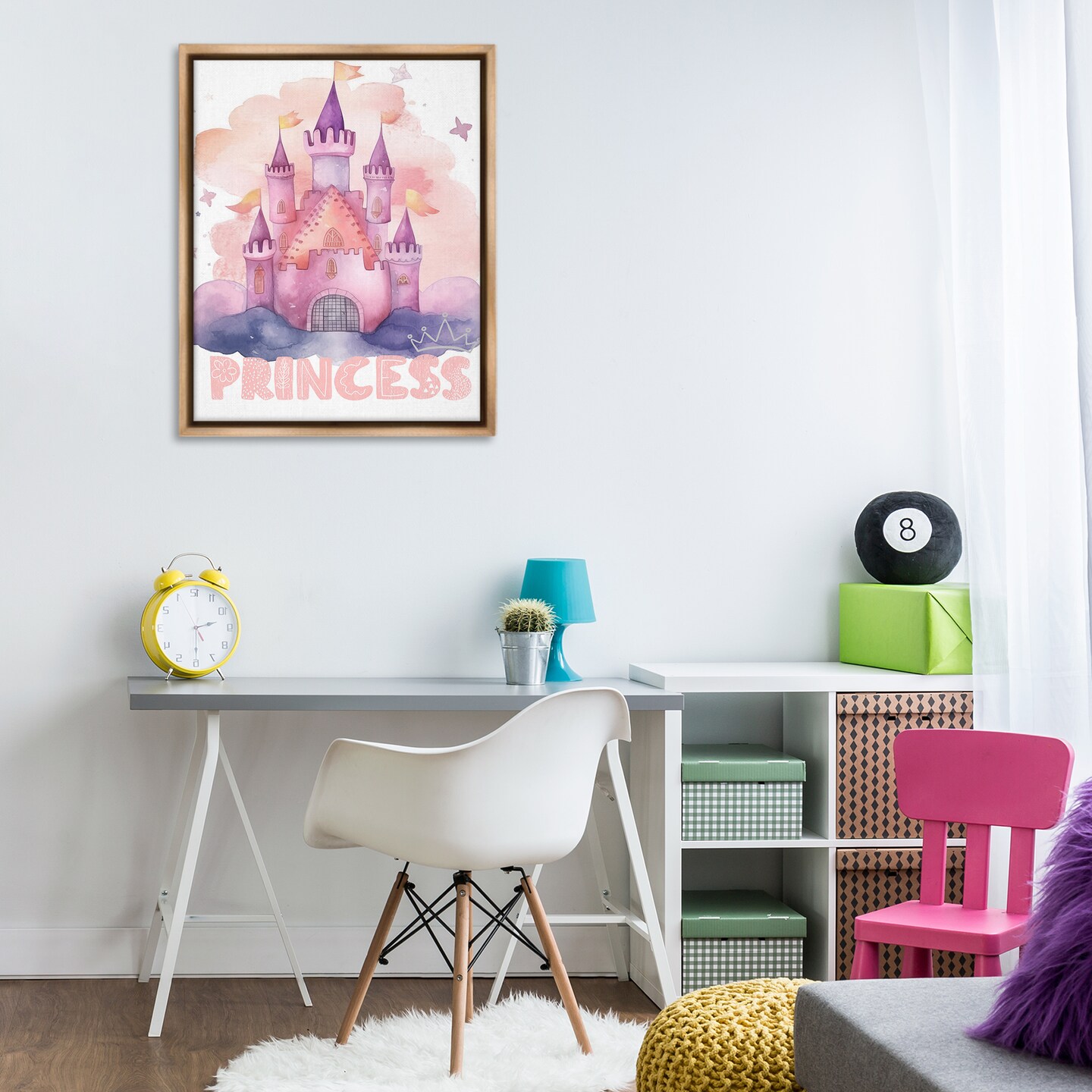 Stupell Industries Pastel Princess Castle Floating Frame By Jesse Keith