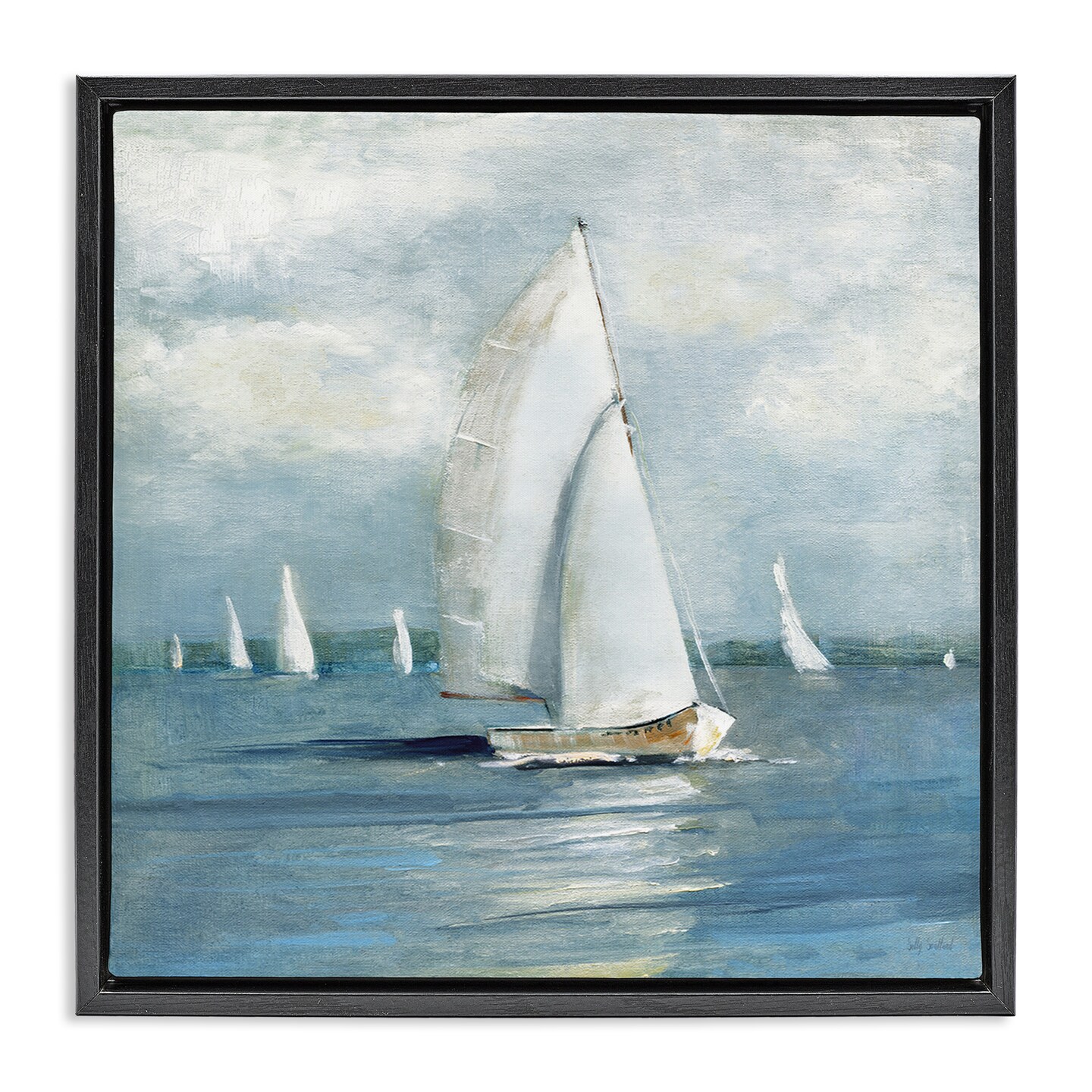 Stupell Industries Cruising Sailboat Seascape Floating Frame By Sally ...