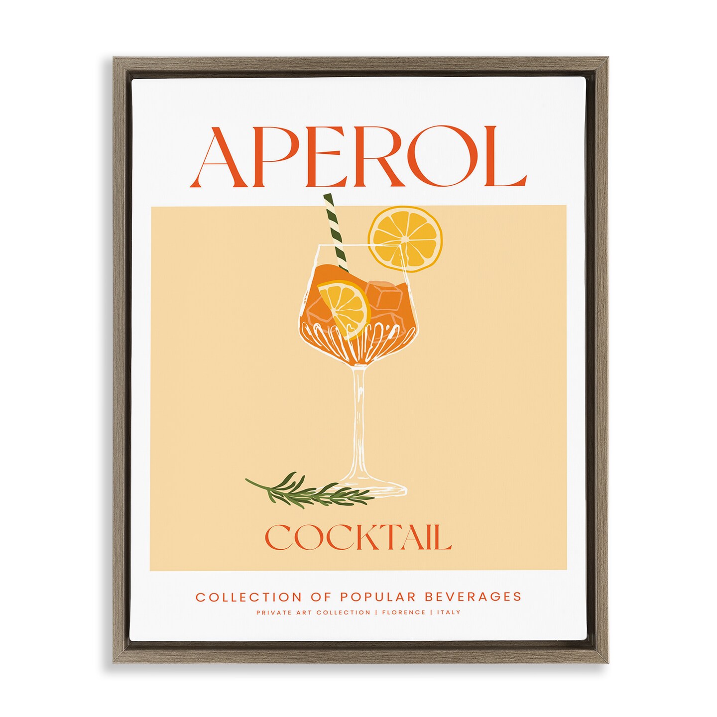 Stupell Industries Minimal Aperol Cocktail Floating Frame By Lettered and Lined
