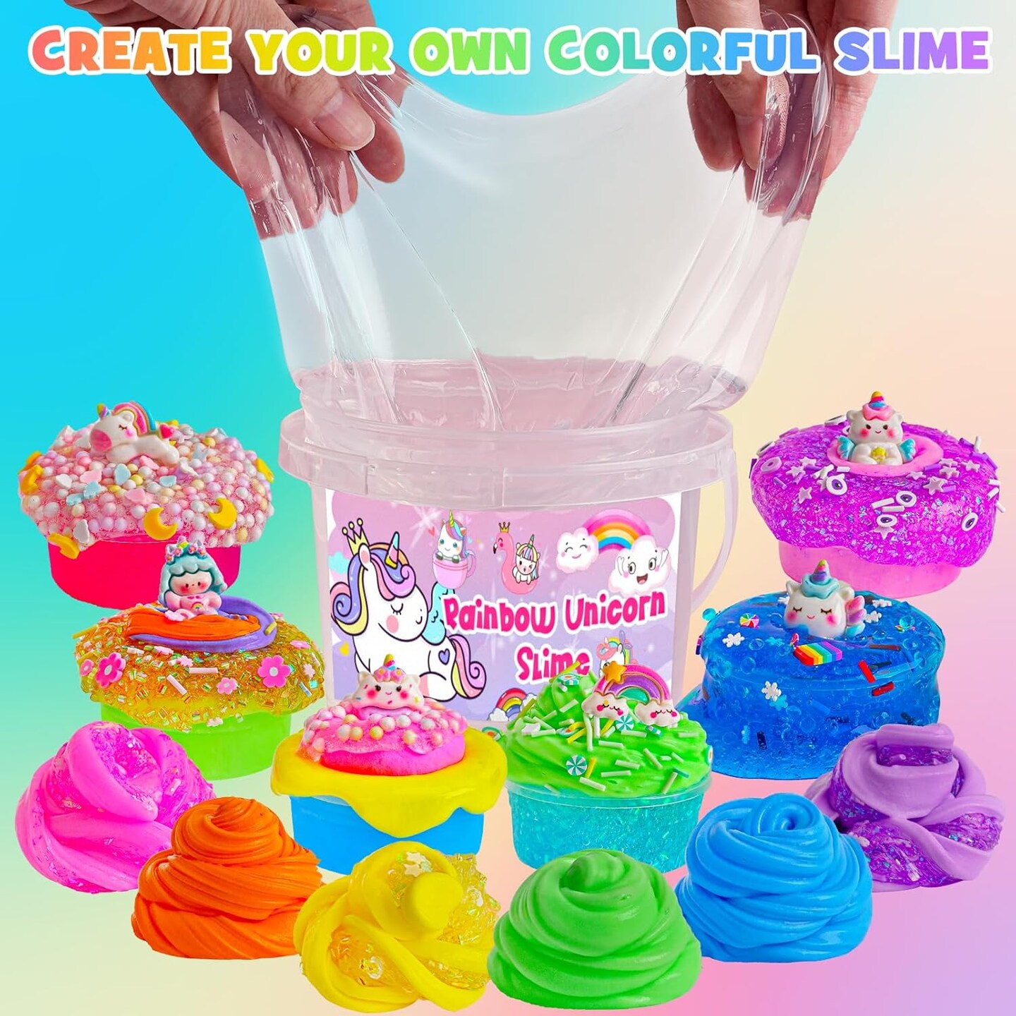Crystal Clear Slime Kit With 36 Sets Add-ins