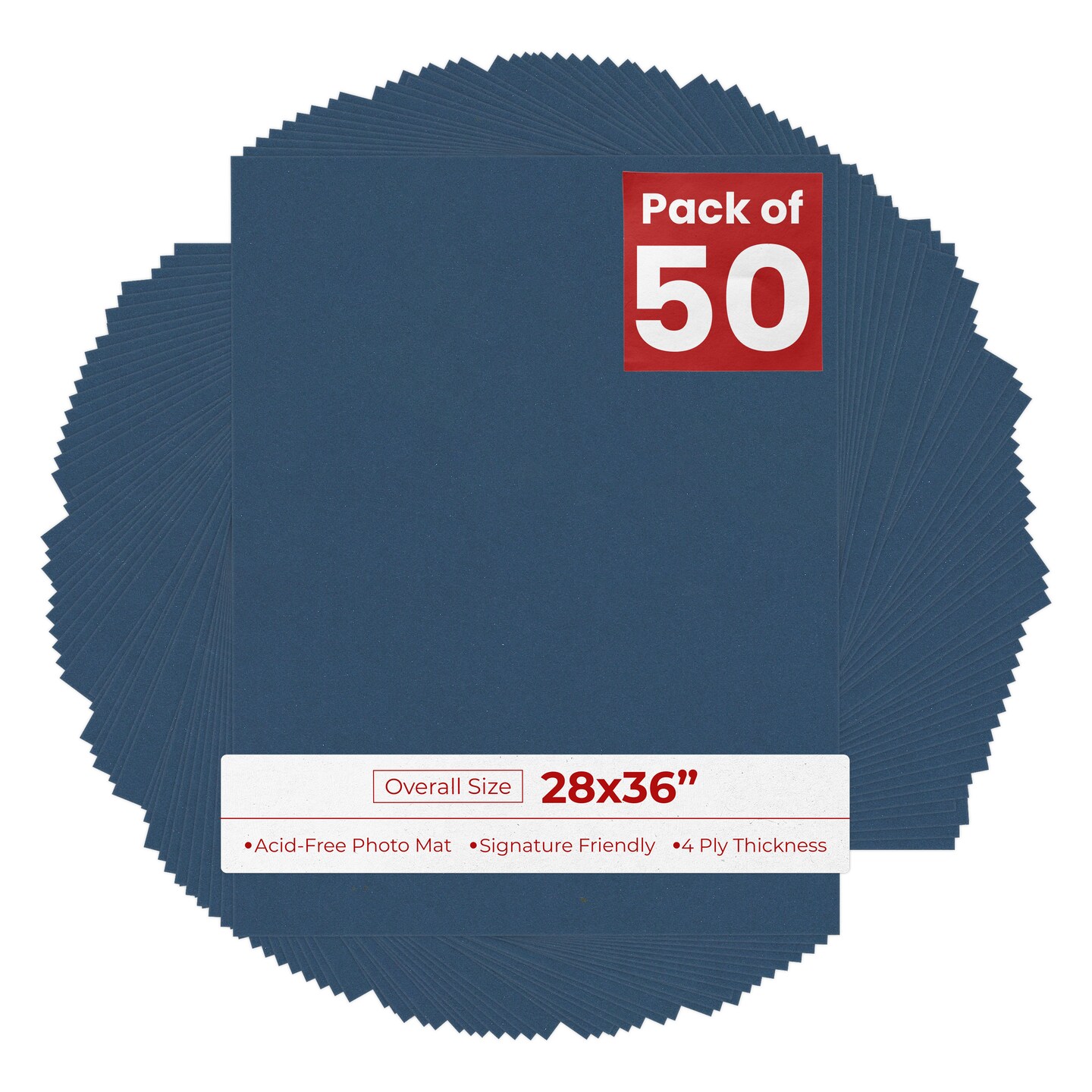 Ink Blue 28x36 Uncut Mat Board - Blank Sheets, No Opening, Color: Blue ...