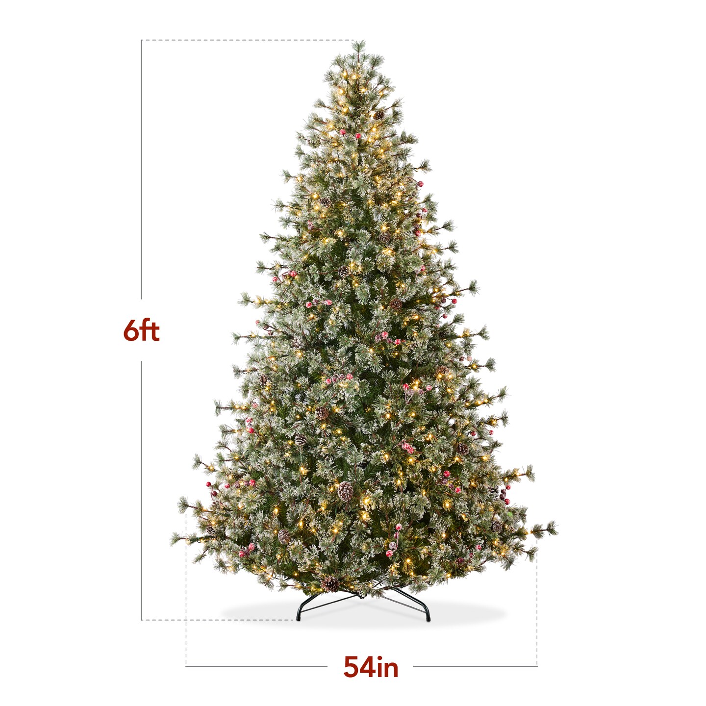 Best Choice Products Pre-Lit Cashmere Christmas Tree, Premium Semi-Flocked Pre-Decorated Artificial Holiday Décor