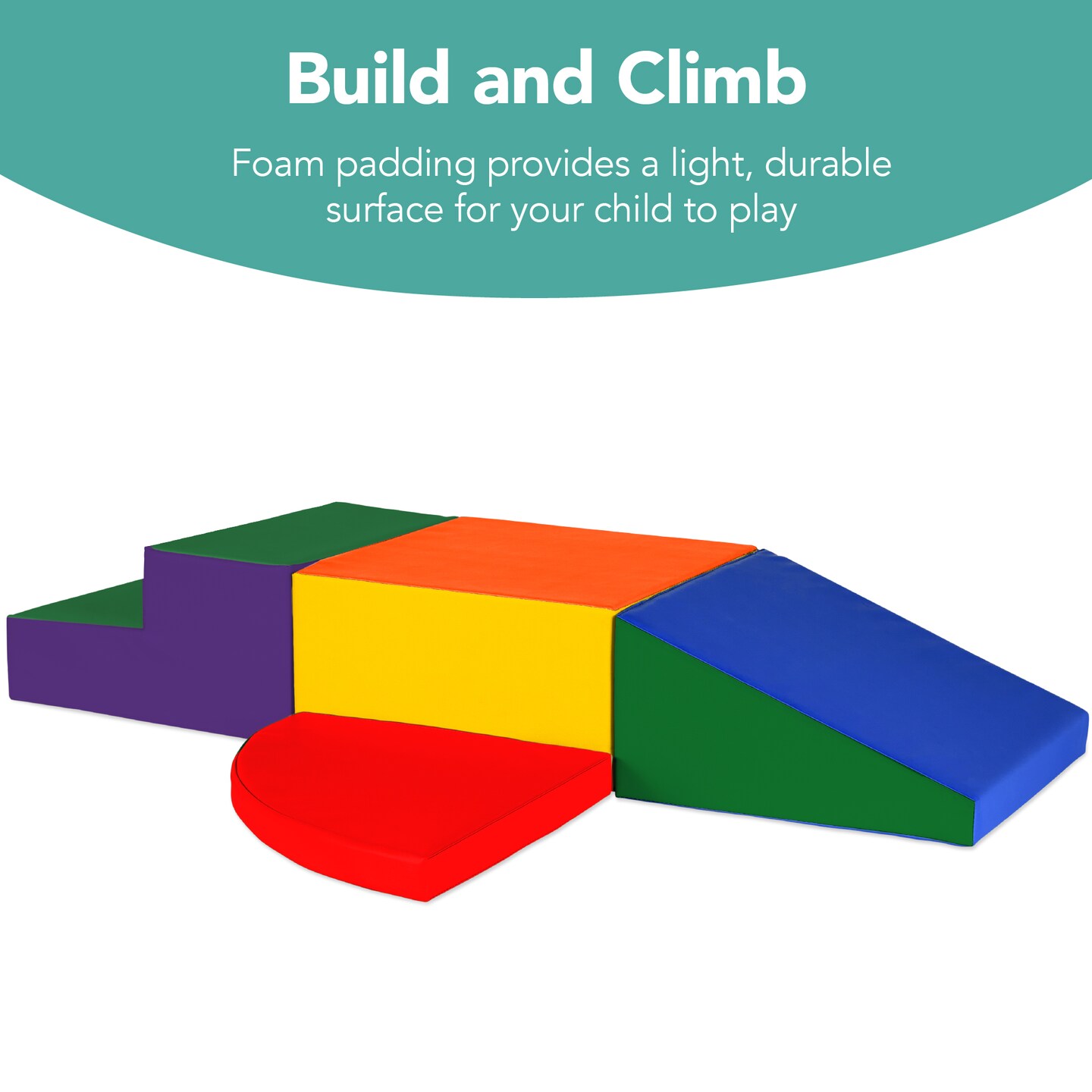 Best Choice Products 4-Piece Kids Climb & Crawl Soft Foam Block Playset Structures for Child Development