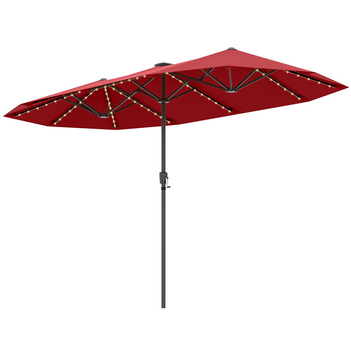 double canopy patio umbrella Formosa Covers 10ft Cantilever Hanging 8 Rib Replacement The wind pressure on the canopy will be smaller Halifax North America Coffee-Colored Shade: