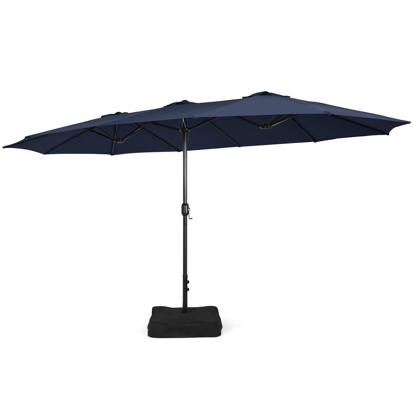 Large Outdoor 15 Feet Umbrella with Double Canopy and Air Vents Strong Metal Frame and Easy Crank