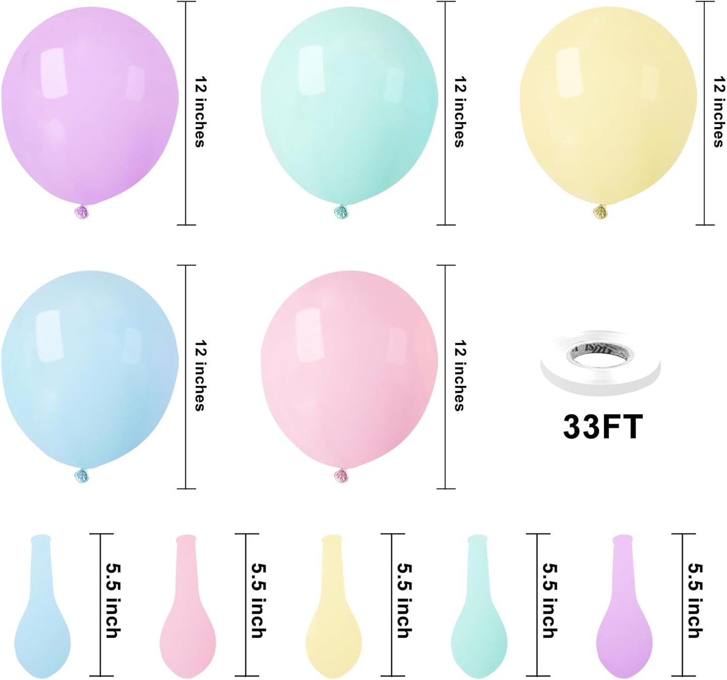 Latex Party Balloons - 50 Pack 12 inch Helium with 24 color choices
