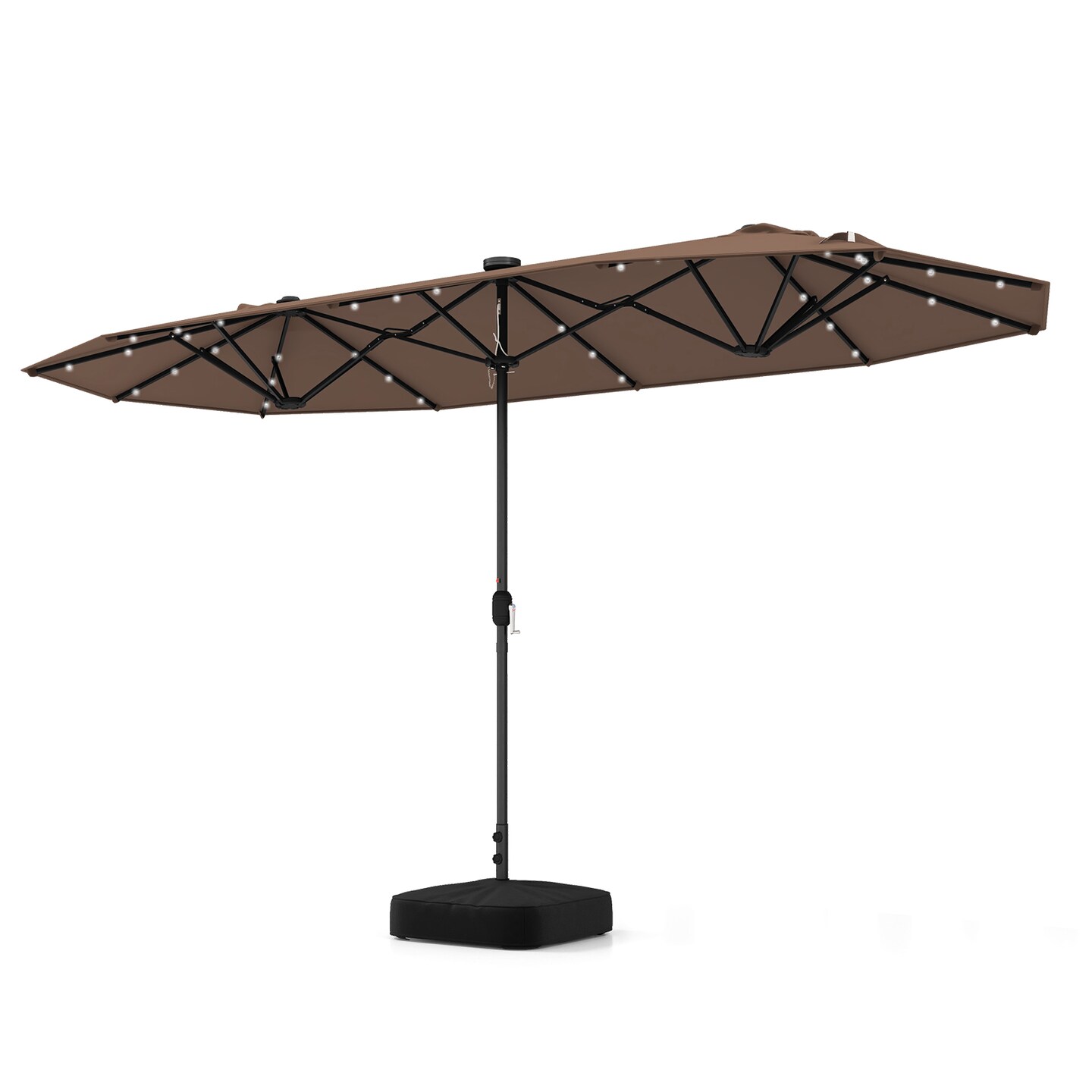 13FT Outdoor Patio Umbrella with Solar LED Lights for Backyard Relaxation