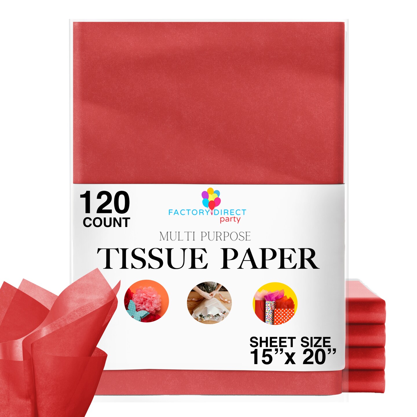 120 Sheets of Tissue Paper - 15" x 20" Packing Paper Sheets for Moving - 10lb Wrapping Paper - Newsprint Paper for Packing, Gift Wrapping, Moving Supplies & Protecting Items