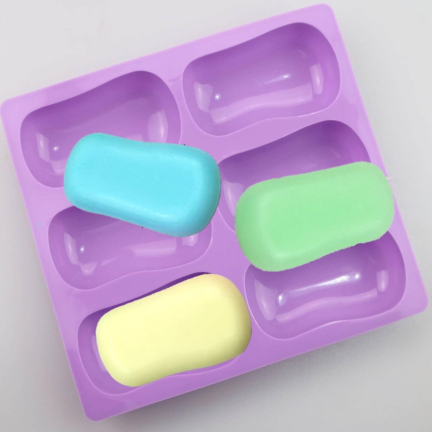 2 Pack Oval Silicone Soap Molds&#xFF0C;6 Cavity Soap Molds for Soap Making Silicone Molds for Soap Bath Bombs Shower Steamer Lotion Bars