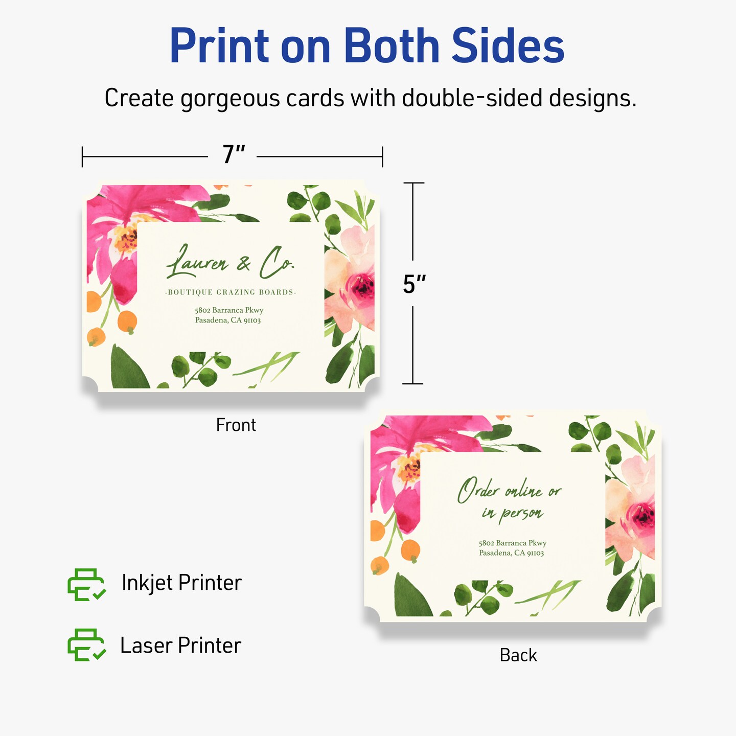 Avery Matte Ivory Invitation Cards, 5" x 7" Rectangle Scalloped Edge