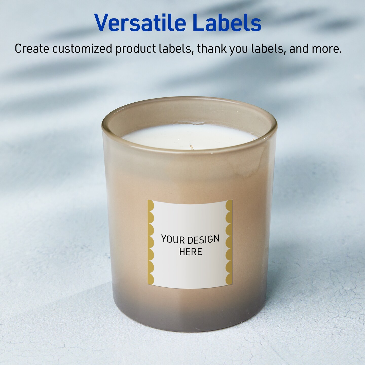 Avery Printable Square Labels, Gold Edge Dots, 2" x 2", Matte White Square Labels, Permanent, Laser/Inkjet, 120ct, Great for Product Labels