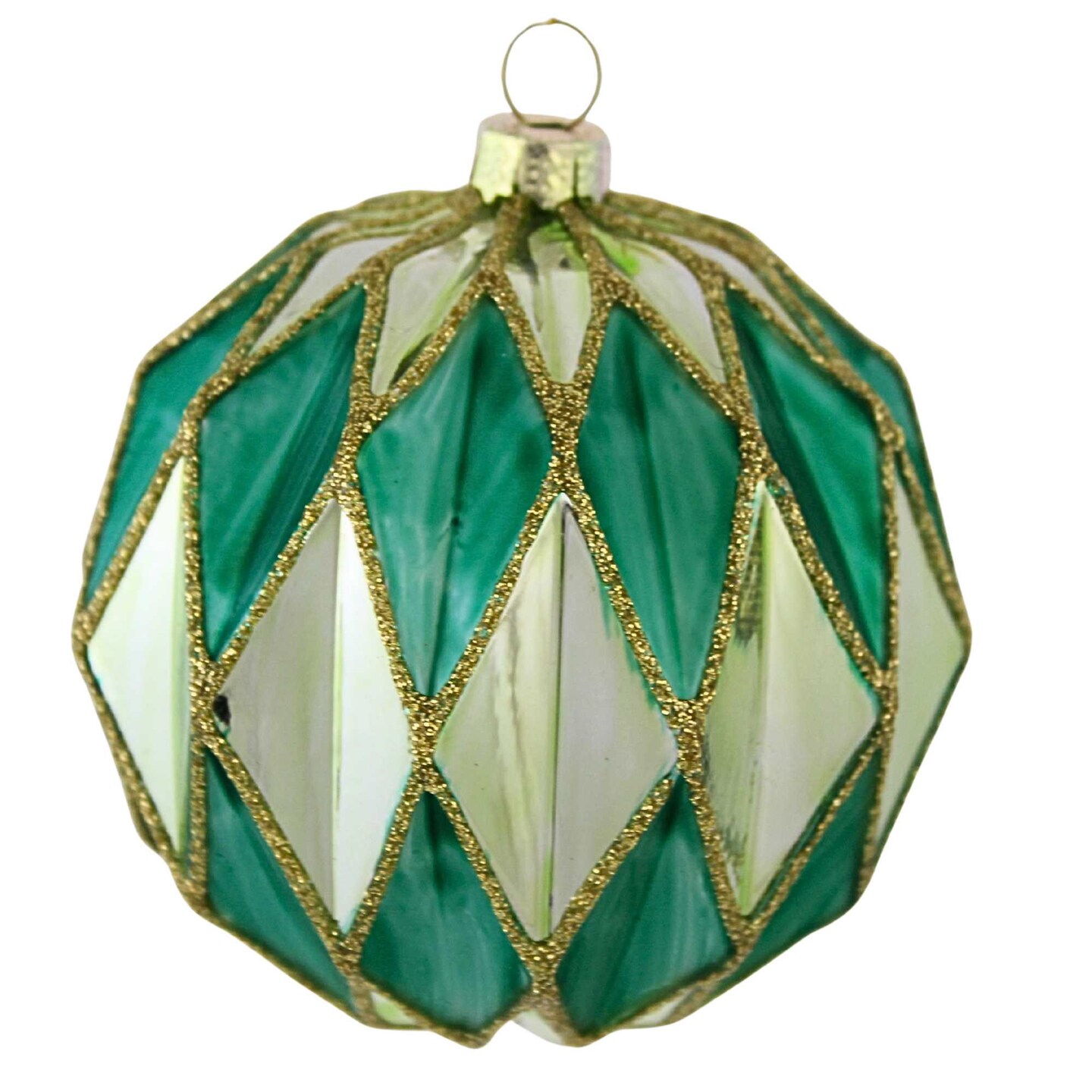 Cody Foster 3.5 Inch Midcentury Diamond Baubles Large Christmas Tree Ornament , Christmas Decor Honeycomb Waffle Mid-Century