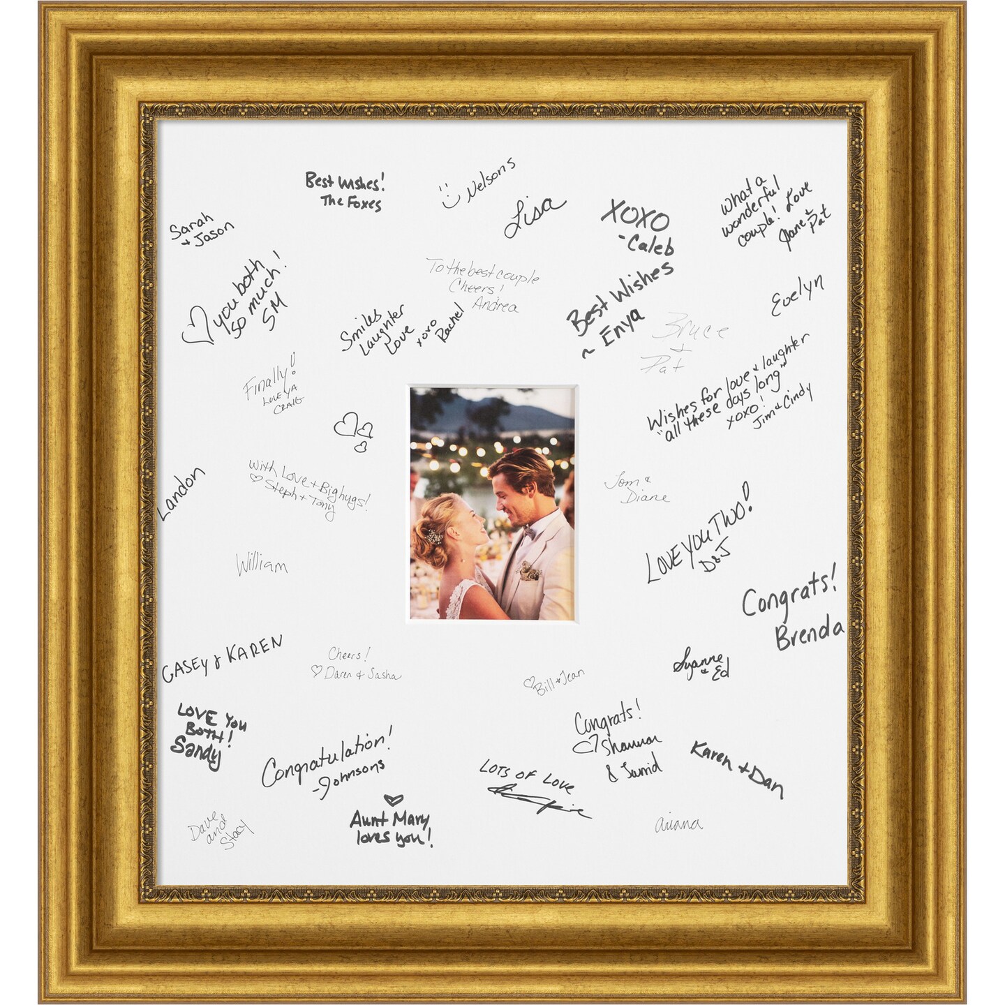 Parlor Signature Mat Picture Frame, Photo Frame Wedding Guest Book Alternative, Autograph Picture Mat for Signature Board, Wedding Celebrations Graduations Support Encouragement or Retirement