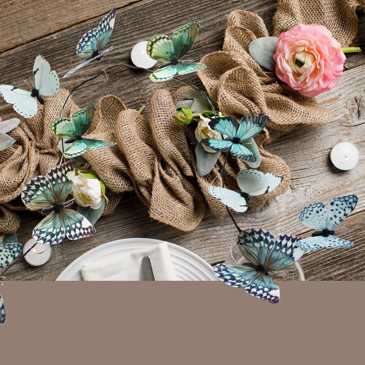 Artificial Butterfly Garland, Fake Butterfly Decorative Vines, DIY 3D Unique Butterfly Hanging Decor for Home Wall Easter Spring Flowers Party Wedding Arch Shopping