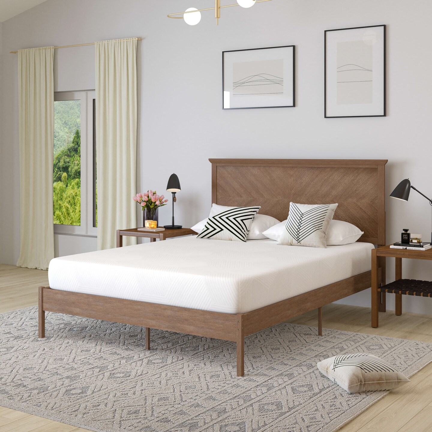 Merrick Lane Iris CertiPUR-US Certified Memory Foam Mattress Infused with Charcoal &#x26; Green Tea Cooling Gel