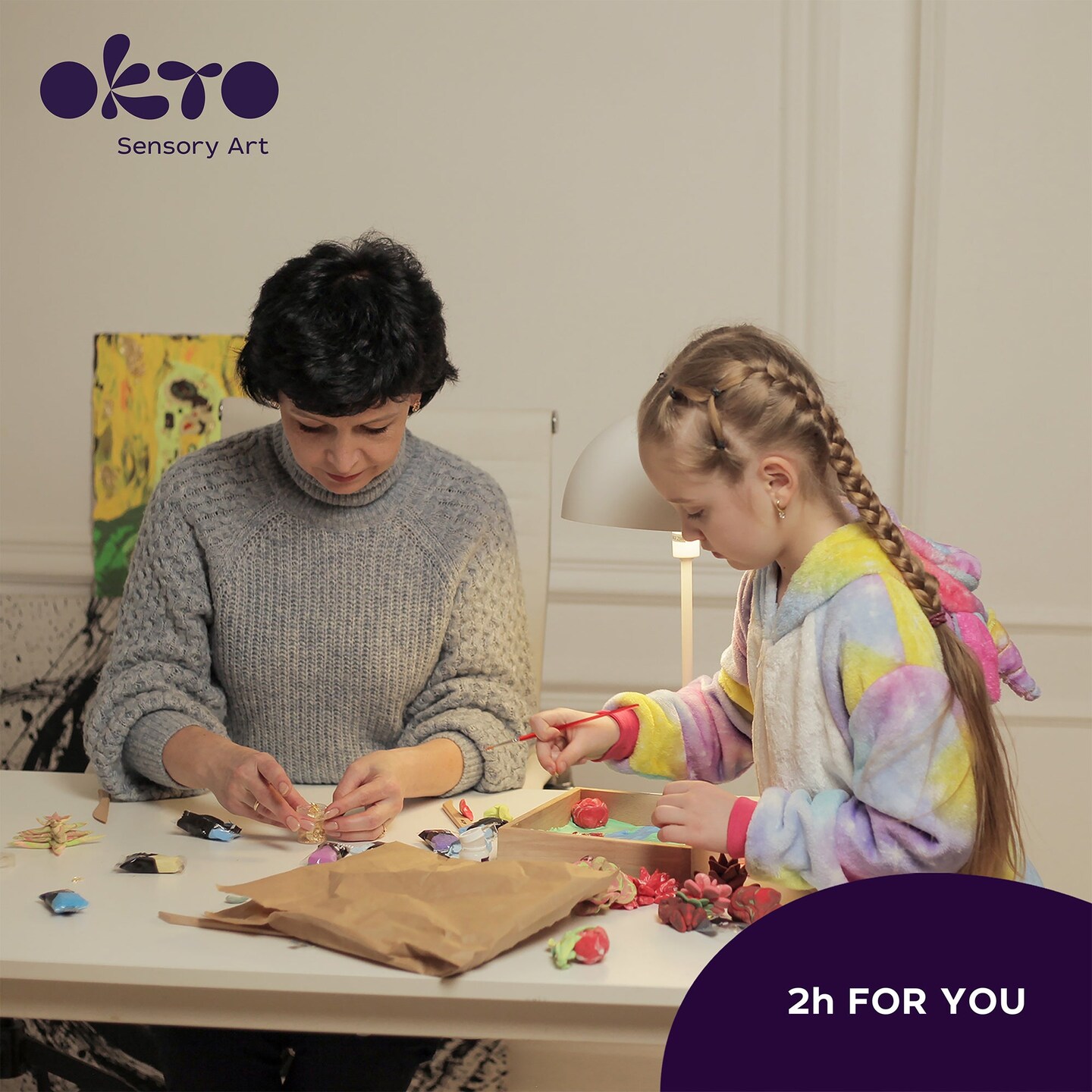 OKTO Sensory Art 3D Woodcraft &#x201C;Passion&#x201D; &#x2013; Succulent Craft Kit