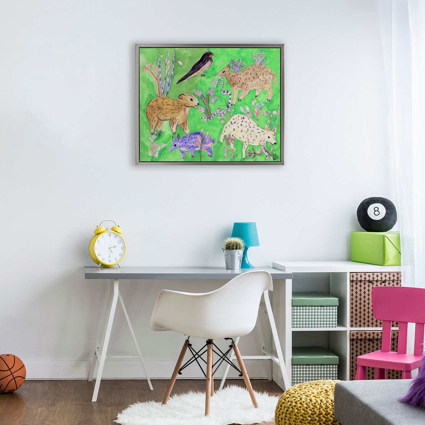 Stupell Industries Quirky Meadow Animals Floating Frame, design by Melissa Wang