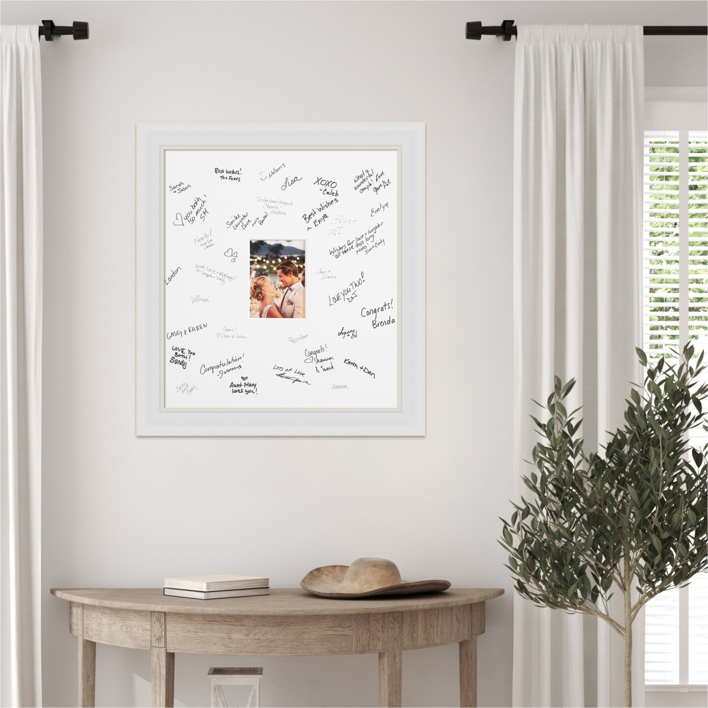 Flair Signature Mat Picture Frame, Photo Frame Wedding Guest Book Alternative, Autograph Picture Mat for Signature Board, Wedding Celebrations Graduations Support Encouragement or Retirement