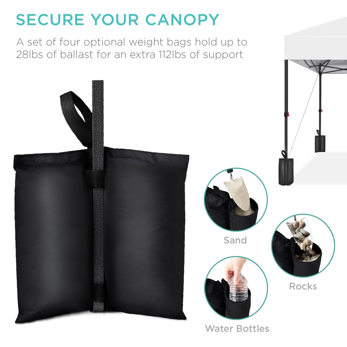 Best Choice Products 8x8ft Easy Setup Pop Up Canopy w/ 1-Button Setup, Wheeled Case, 4 Weight Bags