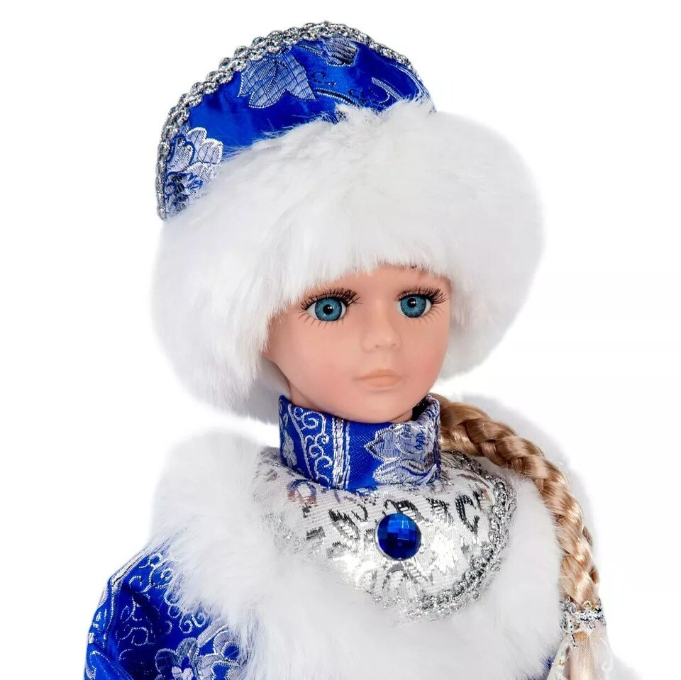 16&#x22; Snow Maiden Collectible Musical Doll Christmas Russian Snegurochka Figurine