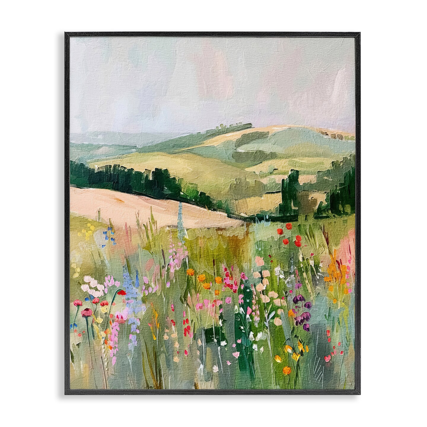 Stupell Industries Pastel Countryside Meadows Framed Giclee Wall Art Design by RileyB