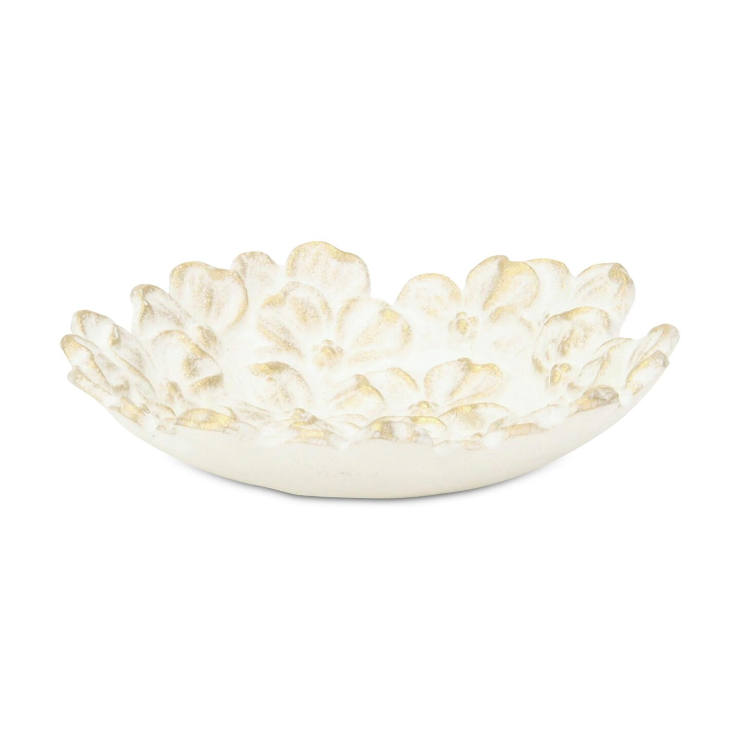 Contemporary Home Living Overlapping Floral Long Round Cast Iron Dish - 7&#x22;