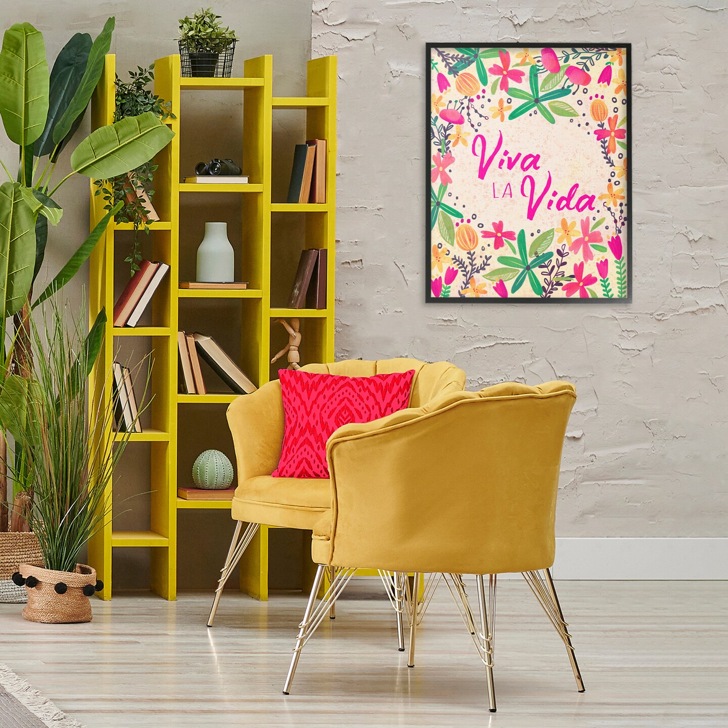 Stupell Industries Viva la Vida Flores Tropicales Framed Giclee Art