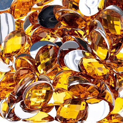 John Bead Oval Acrylic Flat Back Rhinestones, 200pcs