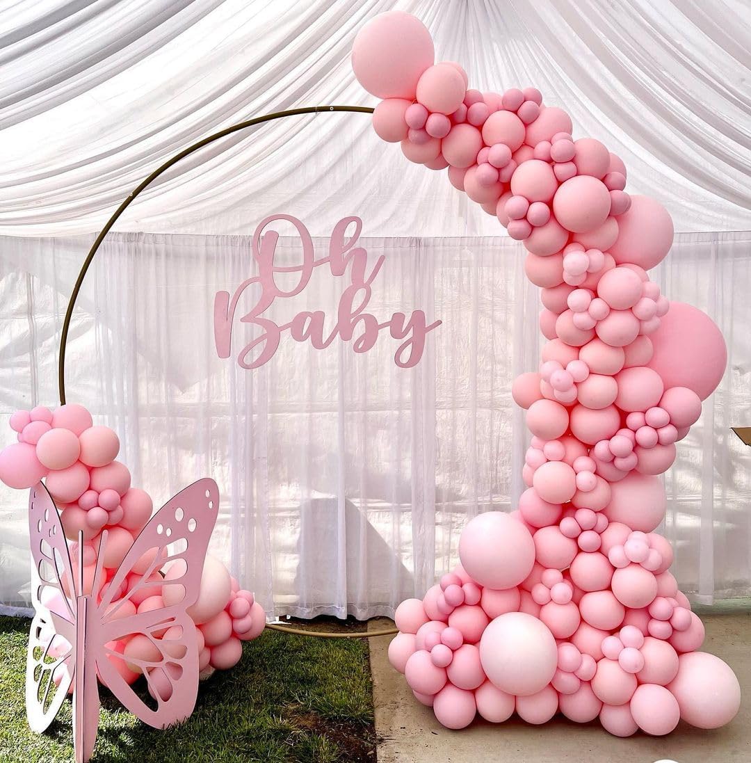 Pastel Pink Latex Party Balloons - 100 Pack 12 inch Round Helium Light Pink Baby Pink Balloons for Wedding Baby Shower Gender Reveal Birthday Party Decoration