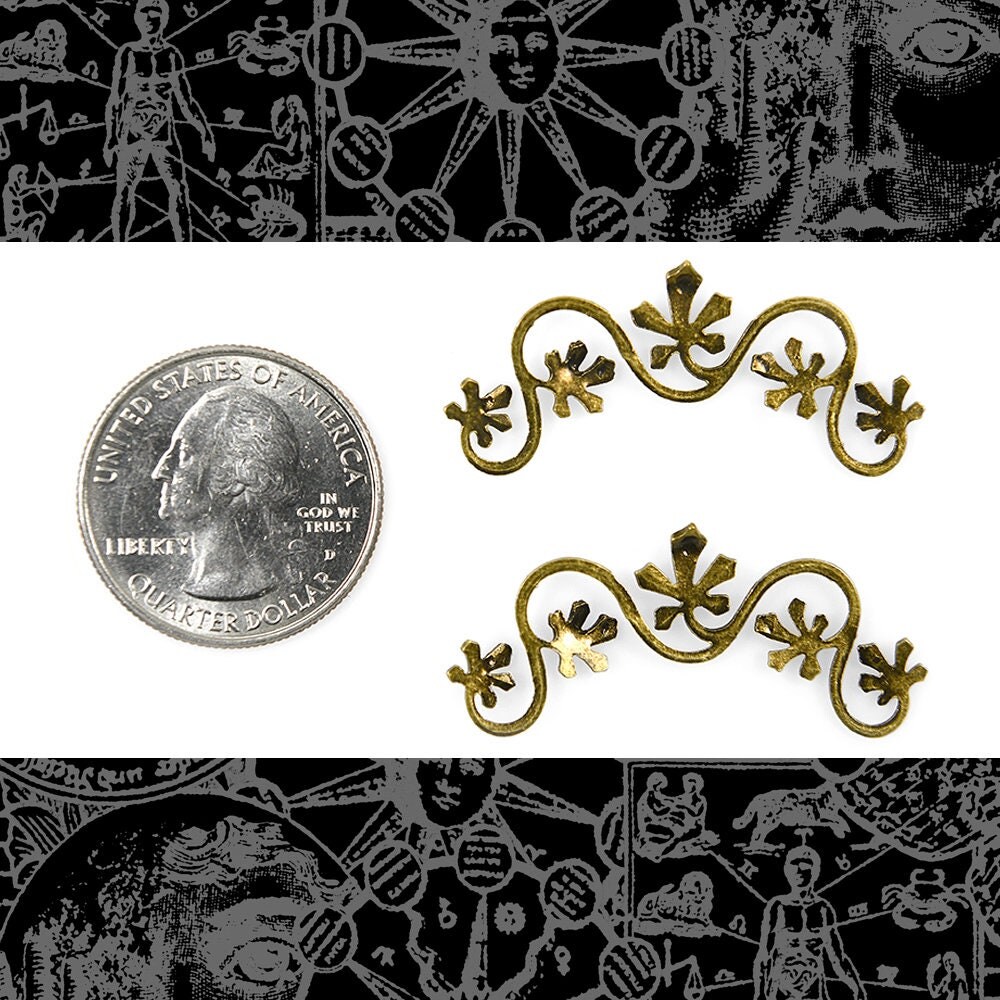 Antiqued Brass Vine Leaf Wraps - Set of Two - AB-W06