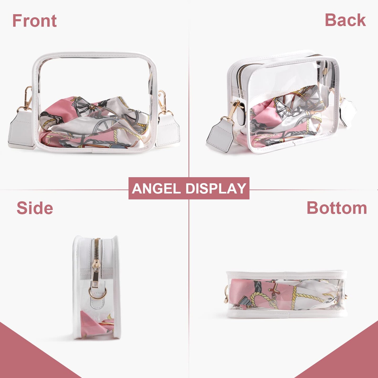 Clear Bag Stadium Approved Purse Concert Crossbody Sports Events PVC Shoulder Clutch