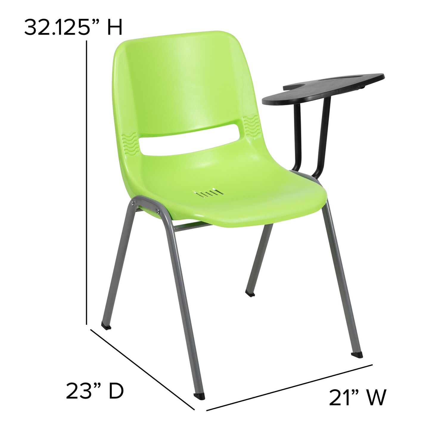 Emma and Oliver Ergonomic Shell Chair with Left Handed Flip-Up Tablet - Tablet Arm Desk