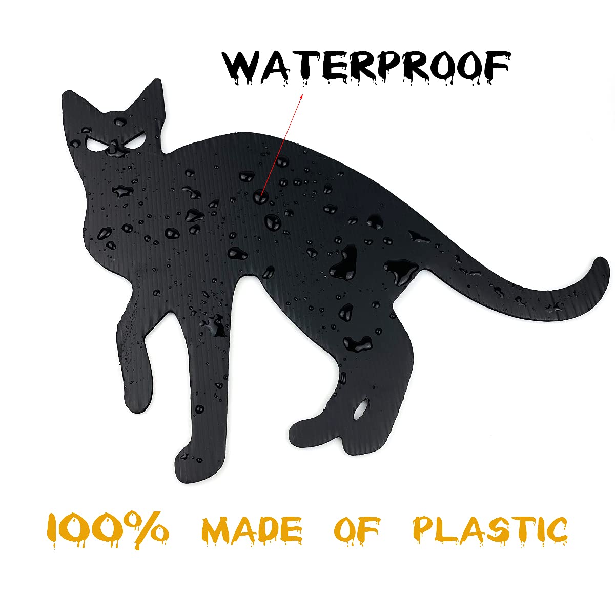 6 Pieces Halloween Black Cat Yard Signs with Stakes Scary Silhouette Halloween Decorations for Outdoor Yard Lawn Garden Halloween Decor