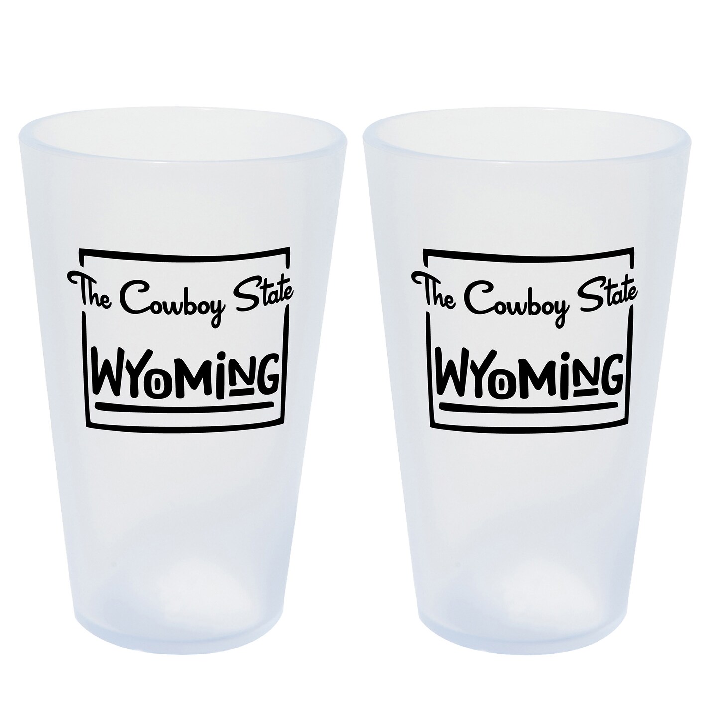 Silipint: State Pint Glasses 16oz: 2 Pack - Wyoming - Icicle Silicone Cups, Unbreakable, Hot &#x26; Cold Drinks, Dishwasher-Microwave-Freezer-Oven Safe