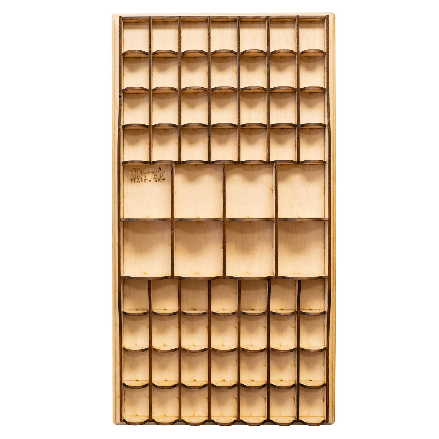 62 Slot Miniature Display Kit for Collectibles (Assembly Required) - 32x17 Raw wood