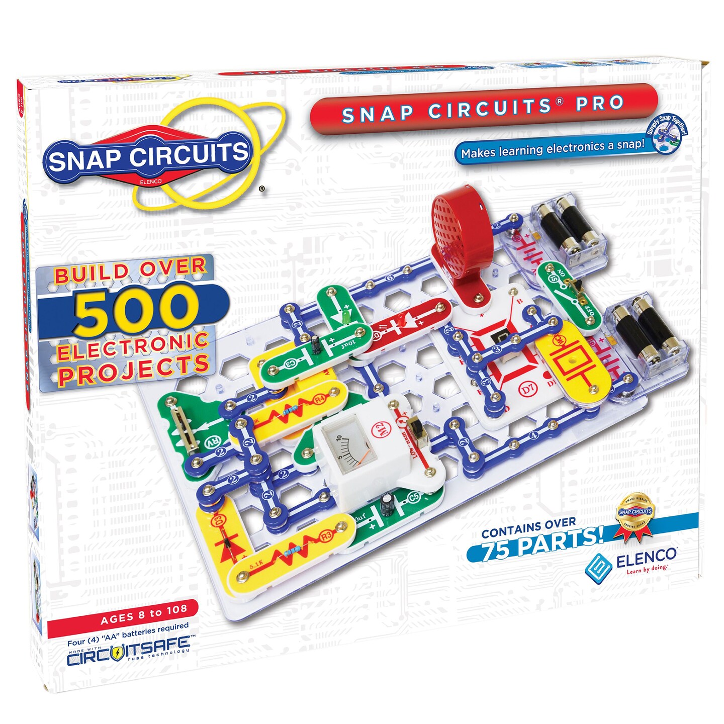 Snap Circuits Pro SC-500 Electronics Exploration Kit | Over 500 Projects | Full Color Project Manual | 75 +  Snap Circuits Parts | STEM Educational Toy for Kids 8 +