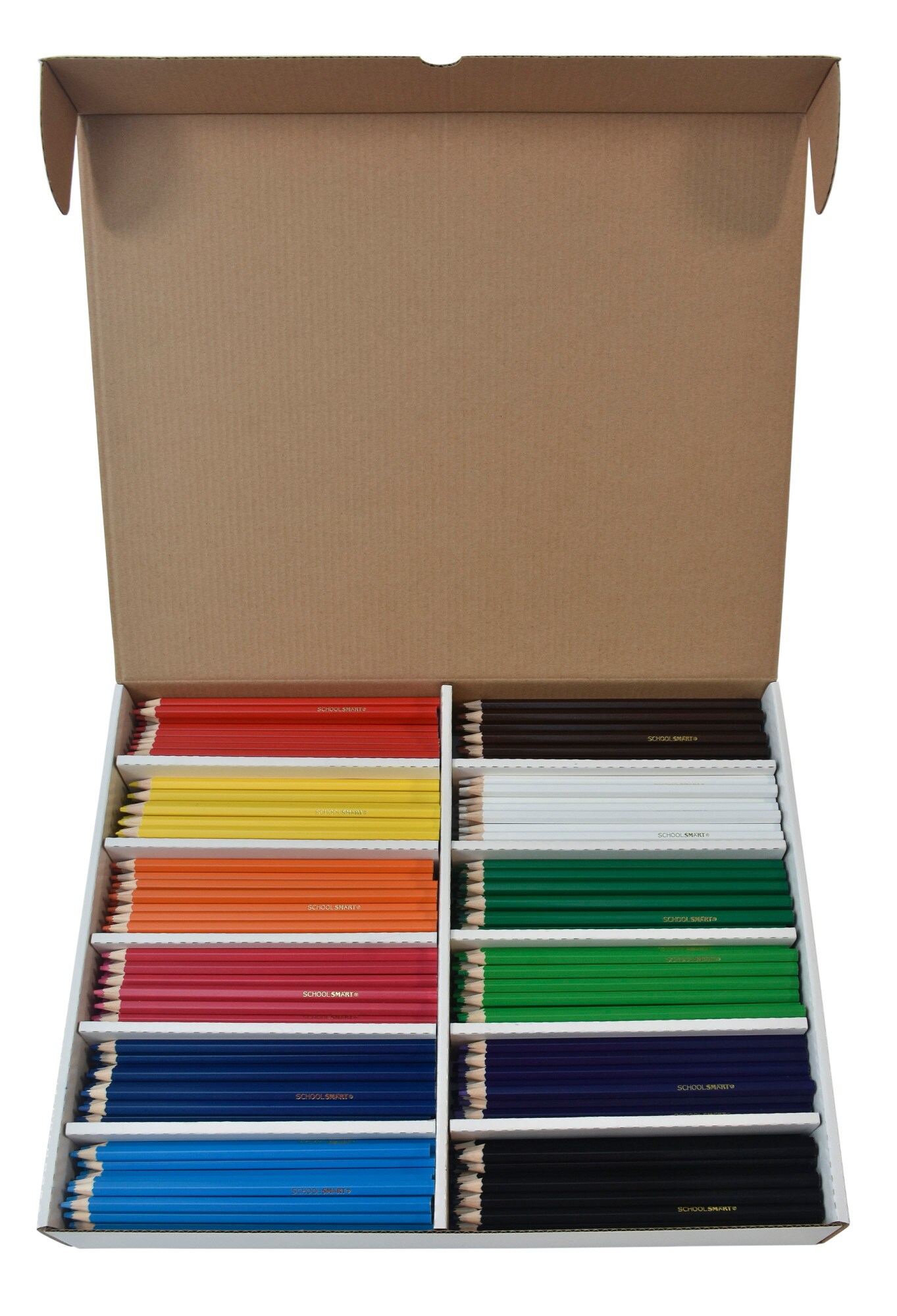 School Smart Colored Pencils Classroom Pack, Assorted Colors, Pack of 480